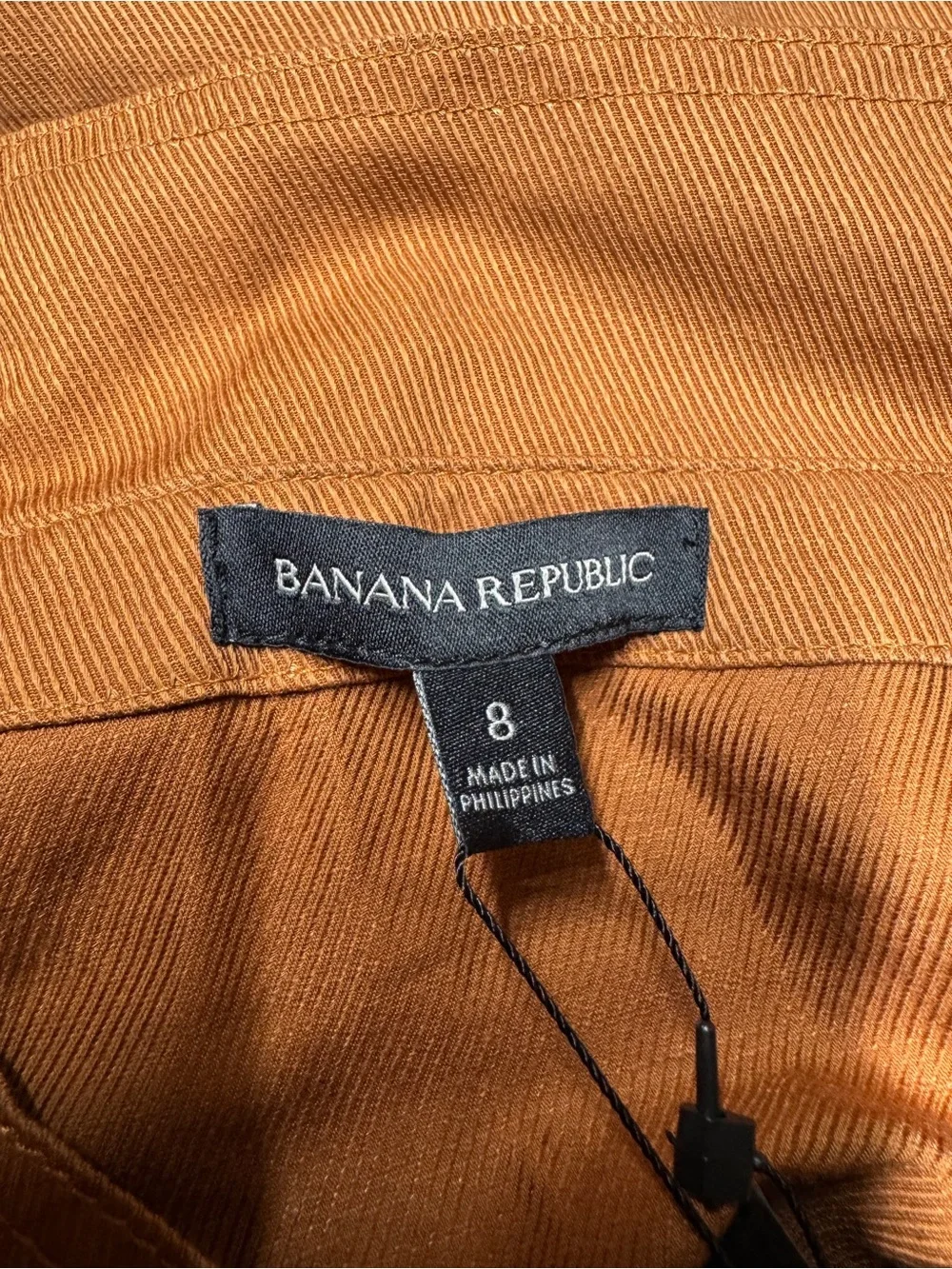 {Banana Republic} Rust Brown Paperbag Waist Button Down Linen Blend Skirt WSK36
